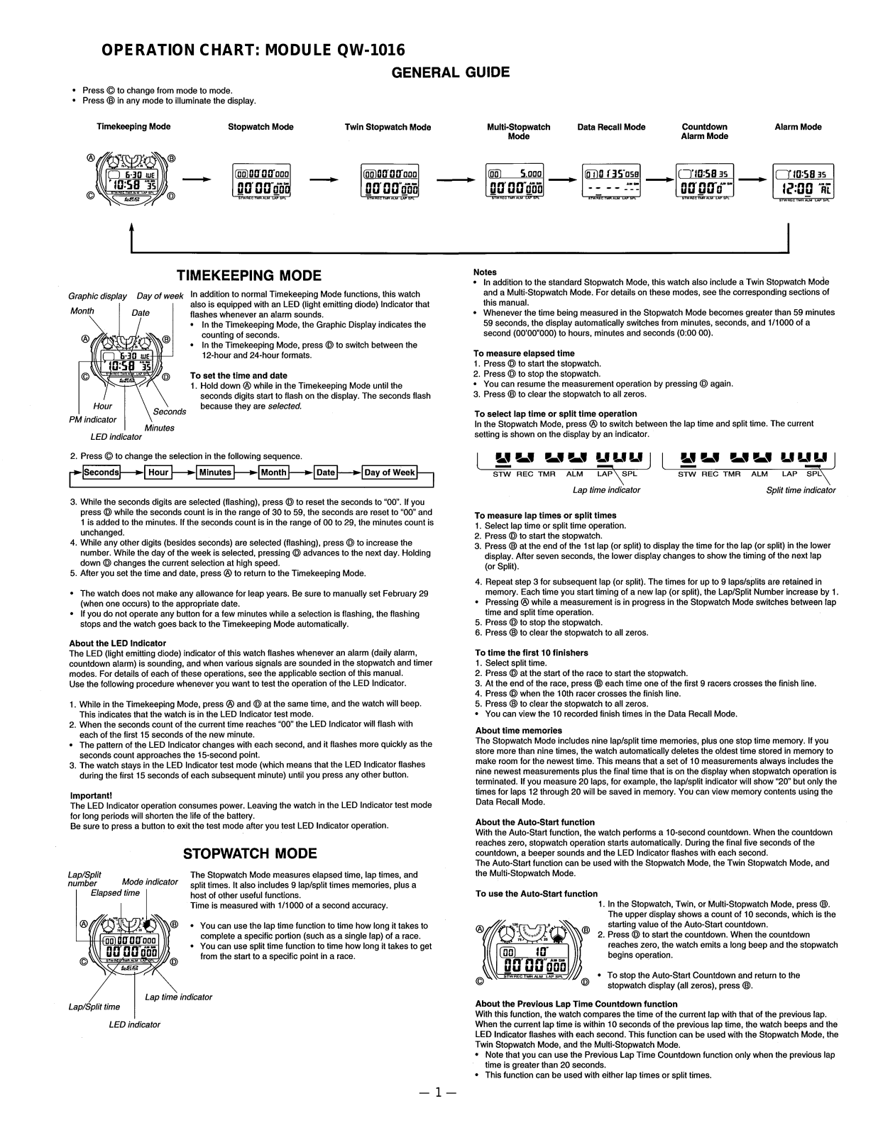 Casio 1016 Owner's Manual