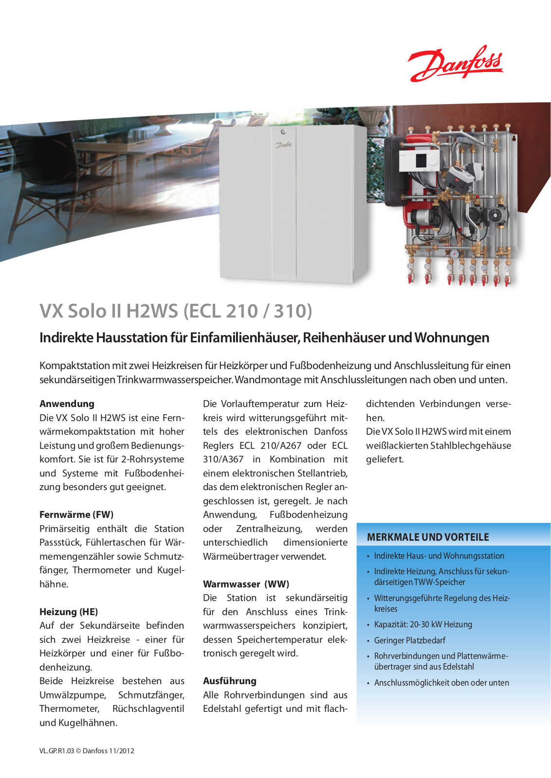 Danfoss VX Solo II H2WS Fact sheet