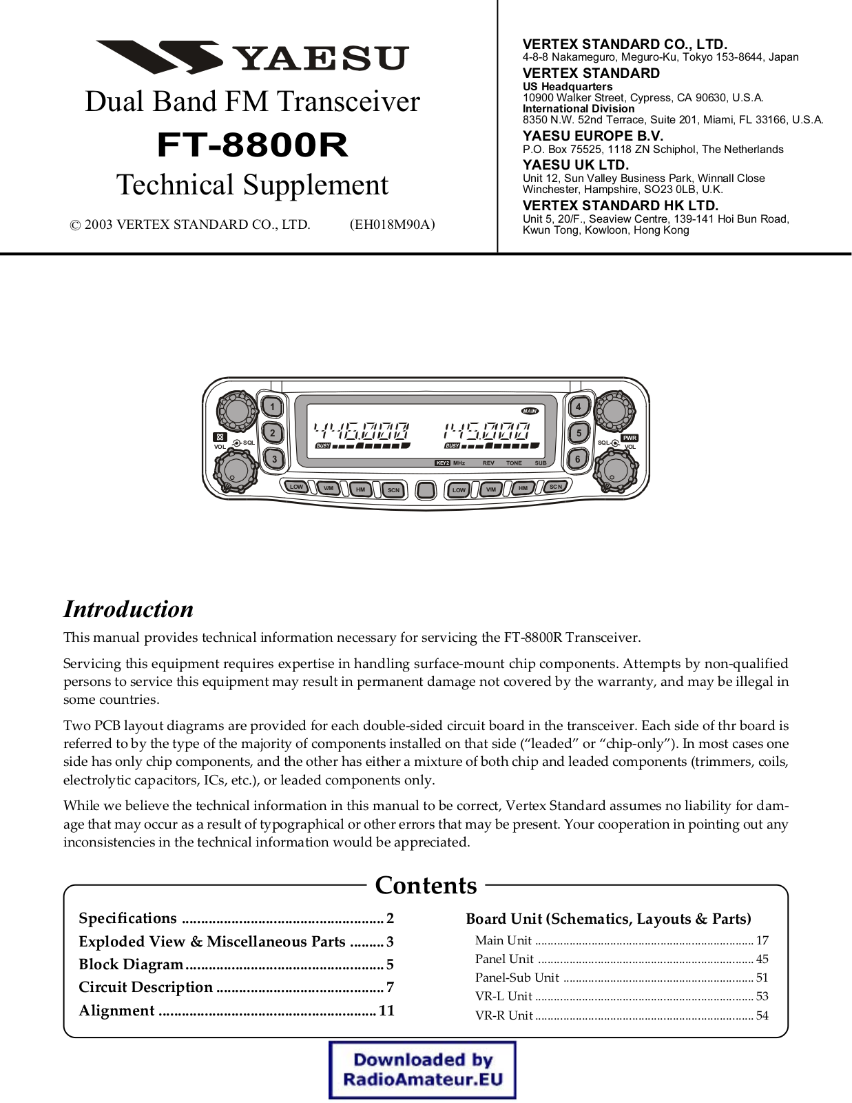 Yaesu FT8800 User Manual