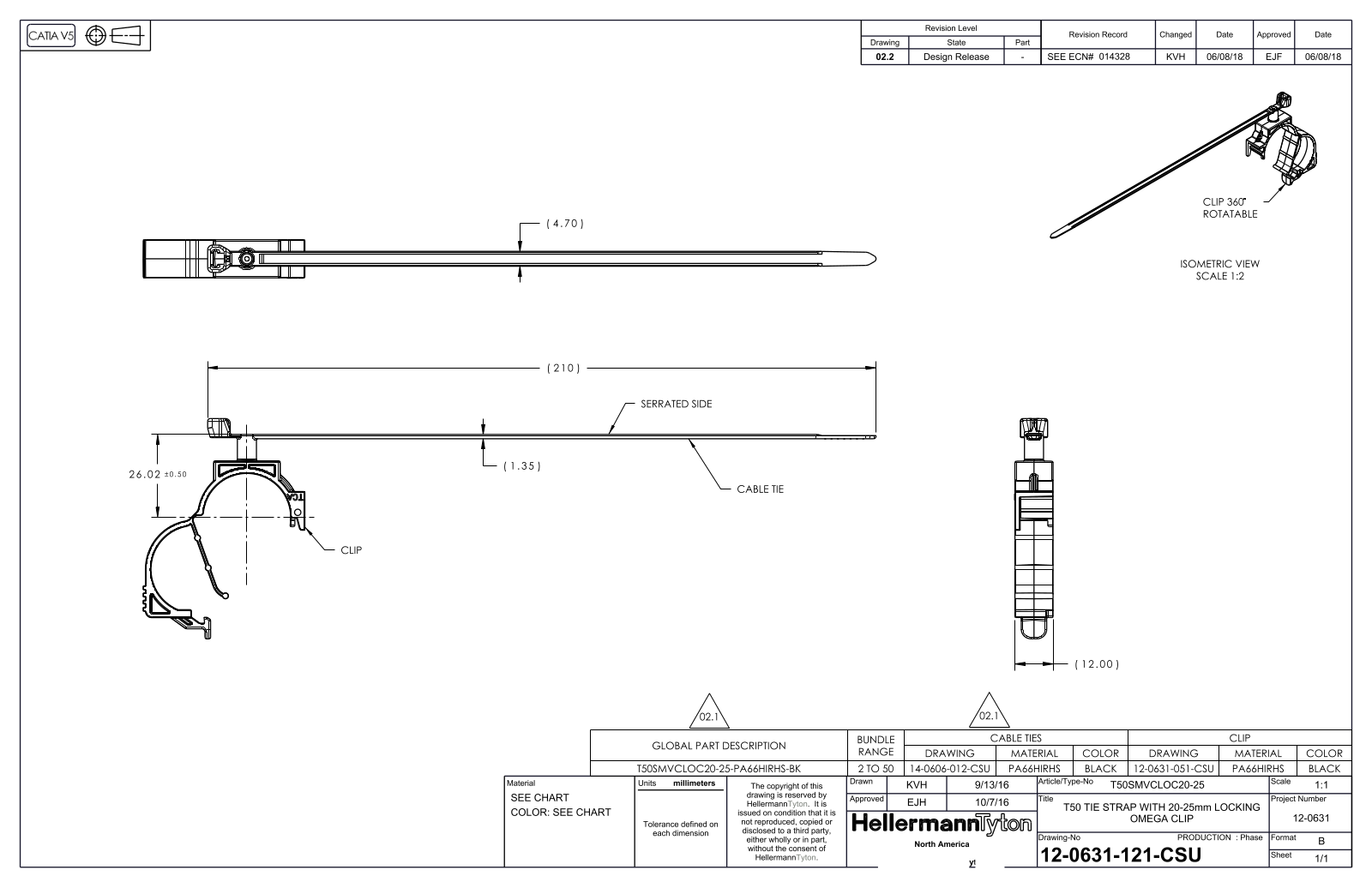 HellermannTyton TSO TIE STRAP WITH 20-25mm Reference Drawing - ManualMachine.com