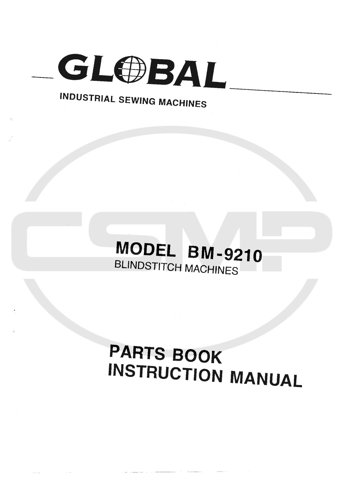 Global BM-9210 Parts Book