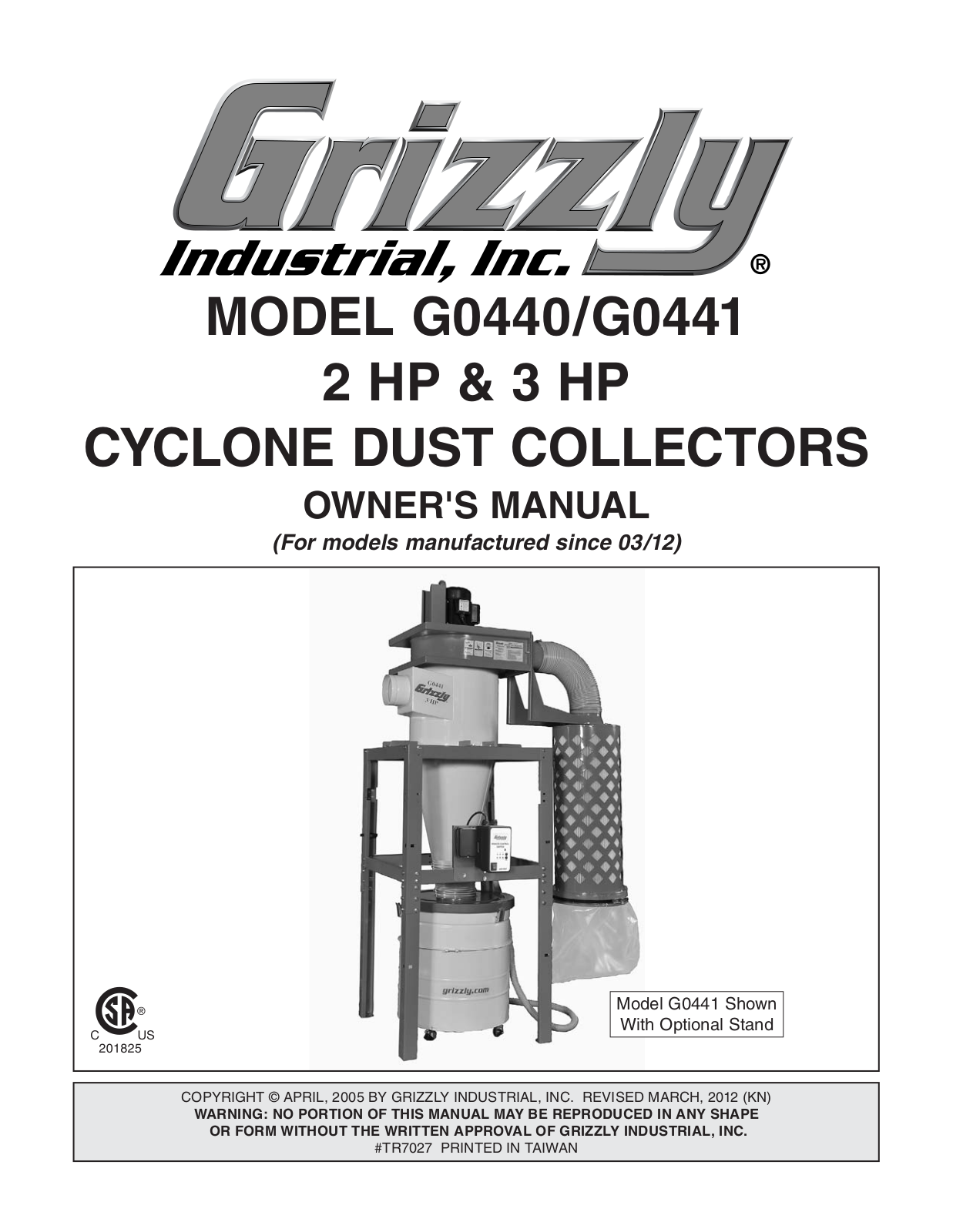 Grizzly G0440 User Manual 2