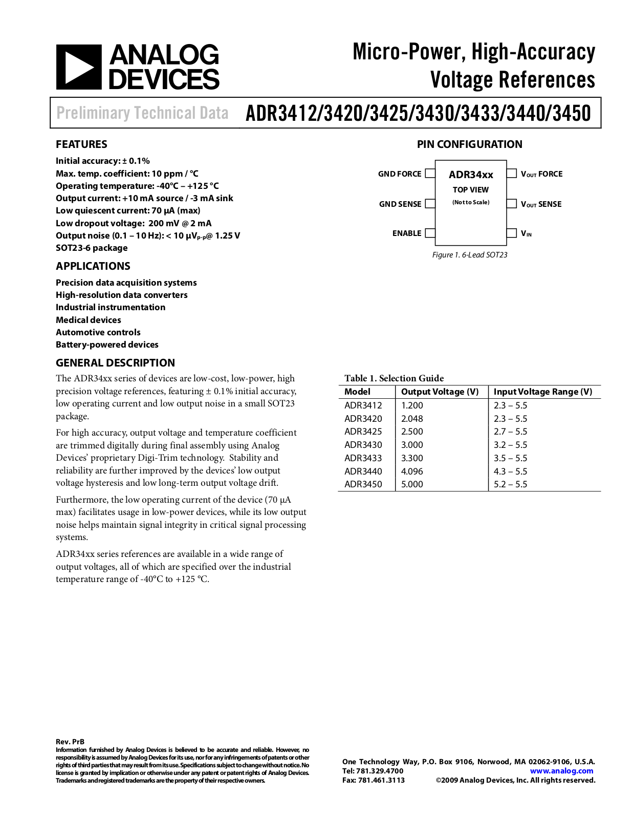 ANALOG DEVICES ADR3450 Service Manual