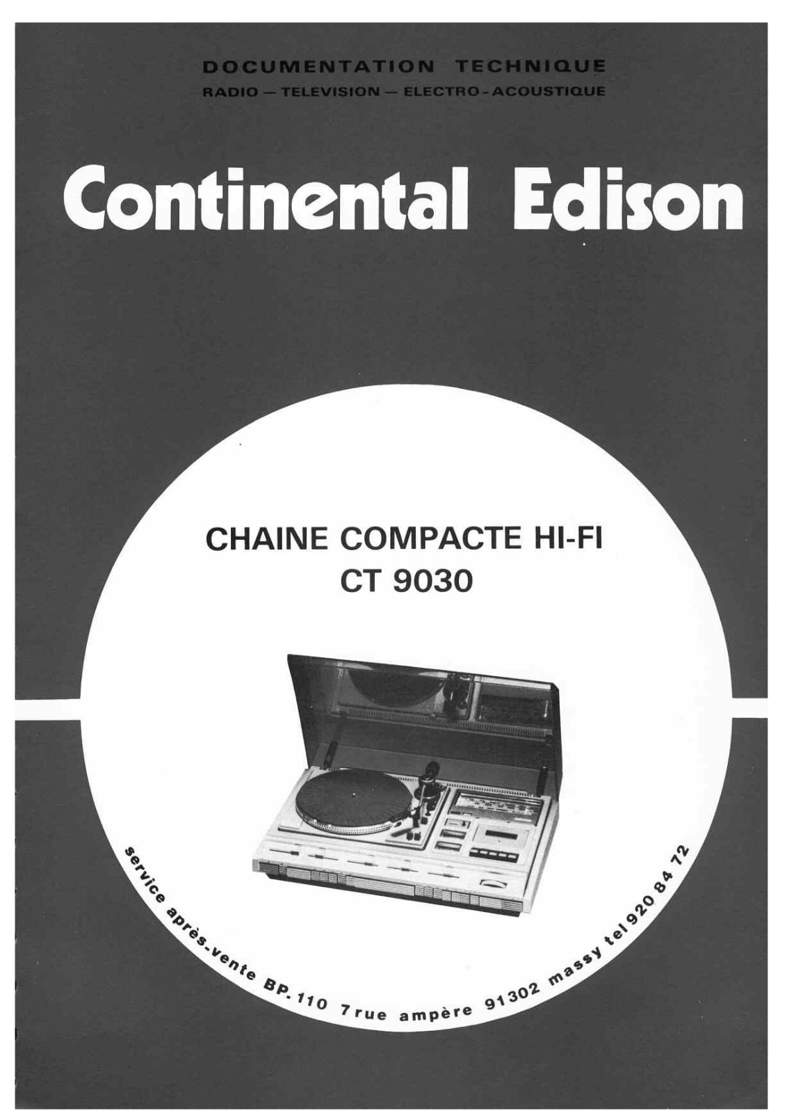 Continental Edison CT-9030 Service Manual