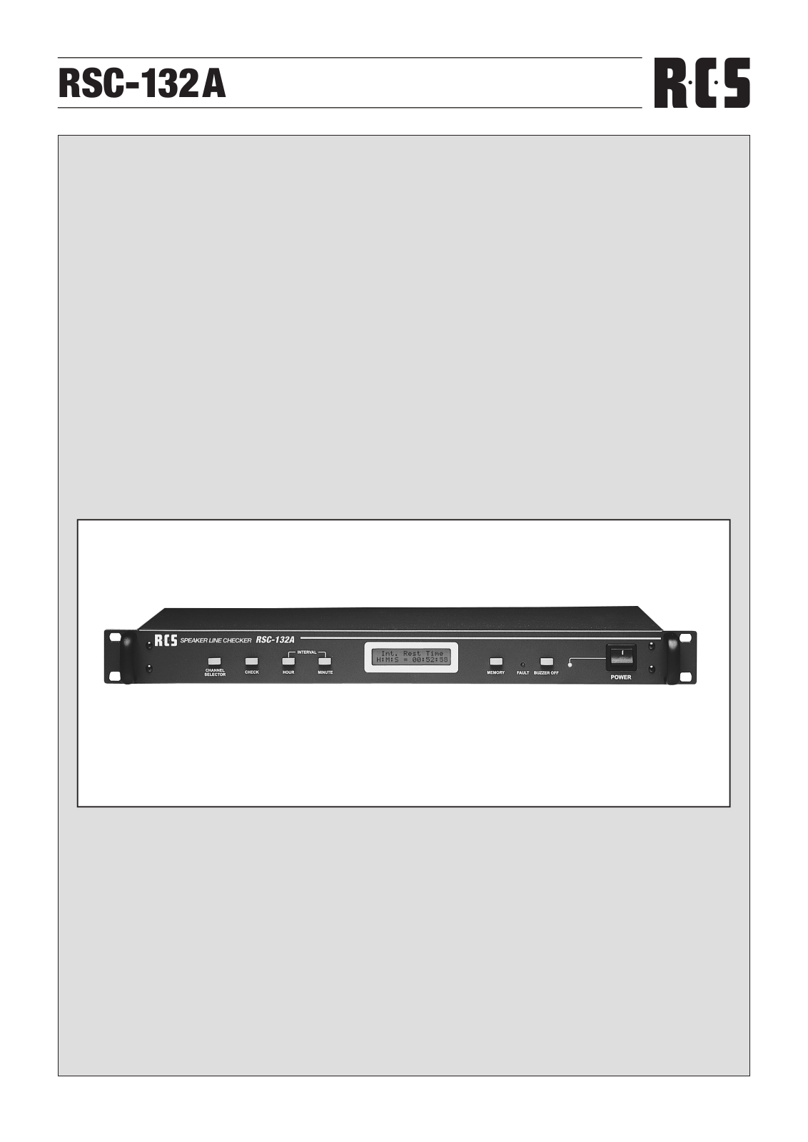 RCS RCS-132A User Manual