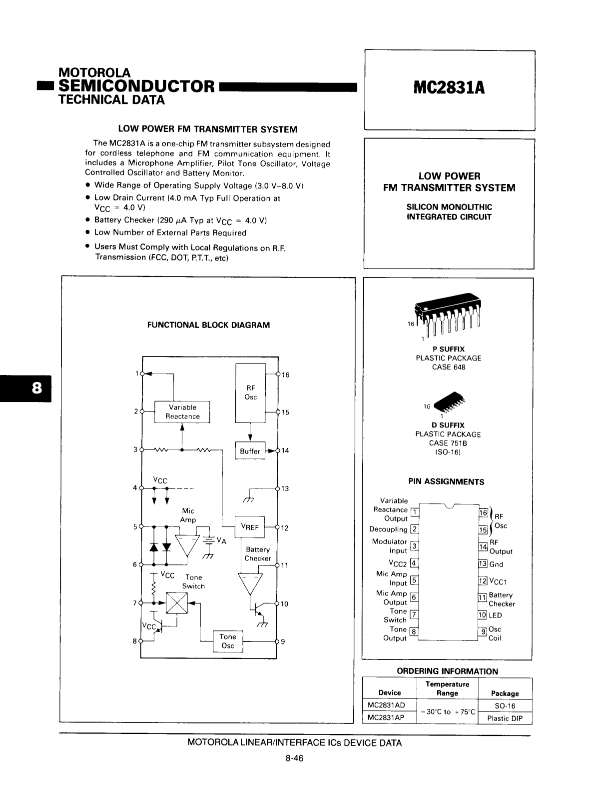 Datasheets MC2831A Datasheet - ManualMachine.com