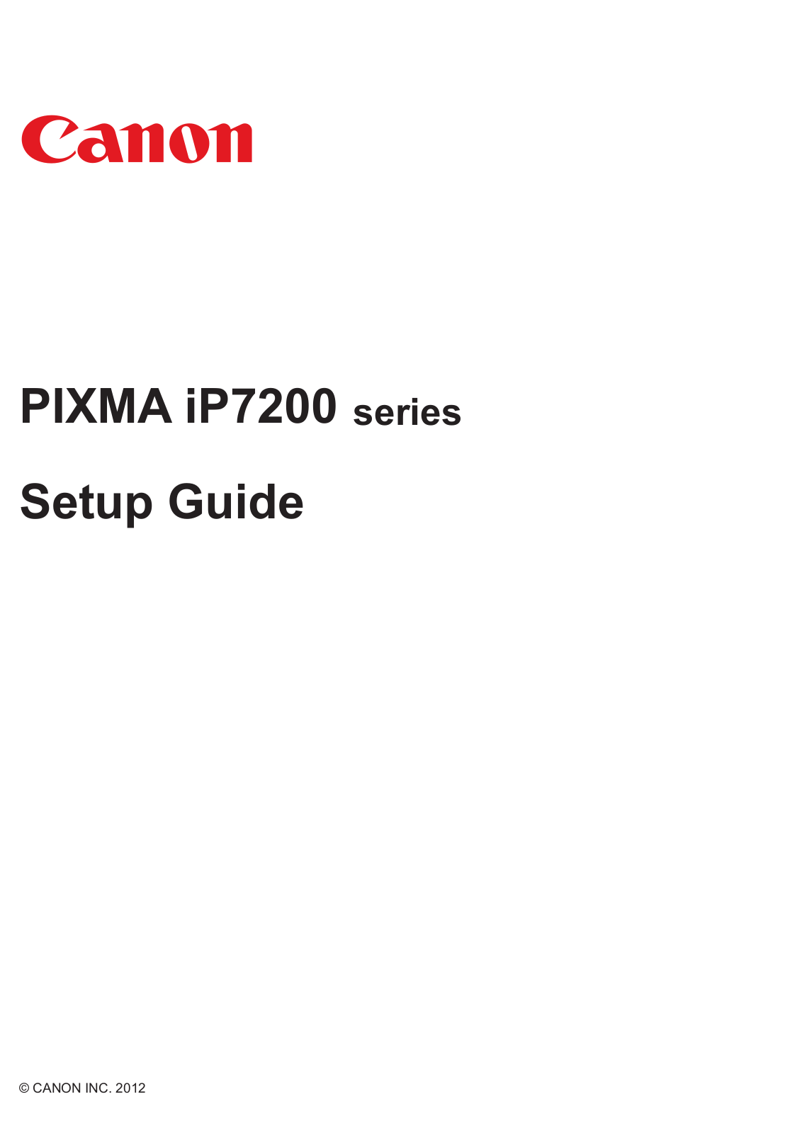 Canon PIXMA IP7200 Setup Guide