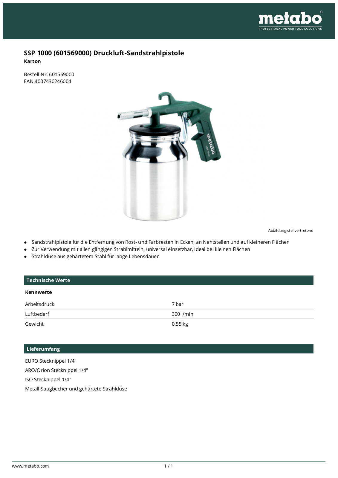 Metabo SSP 1000 User Manual