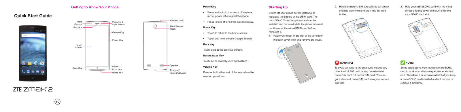 ZTE Z955A Quick Start Guide