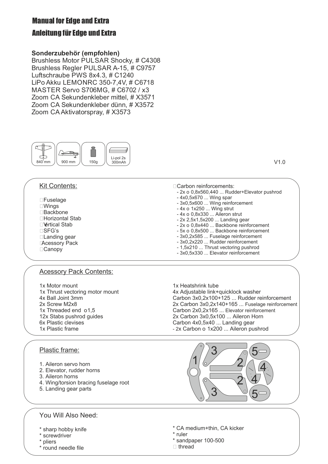 PICHLER Extra 330 ME User guide - ManualMachine.com
