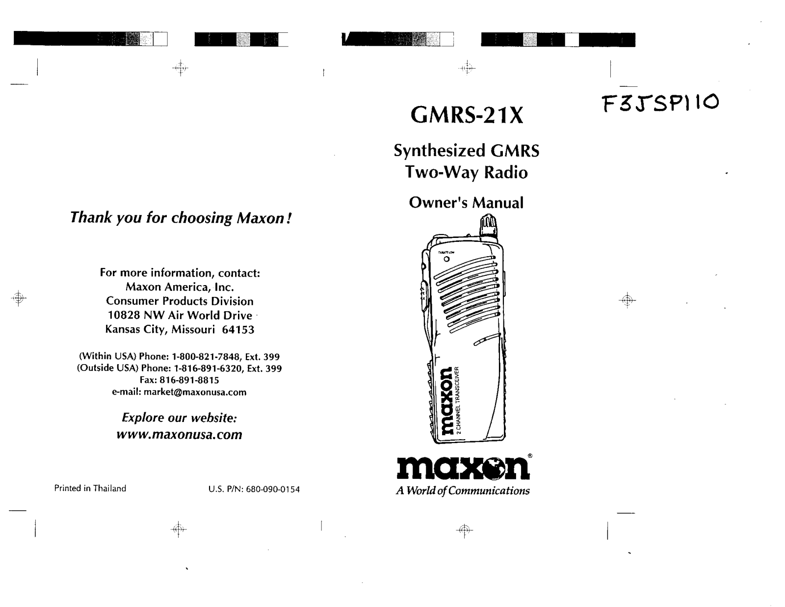 Midland Radio SP110 Users Manual