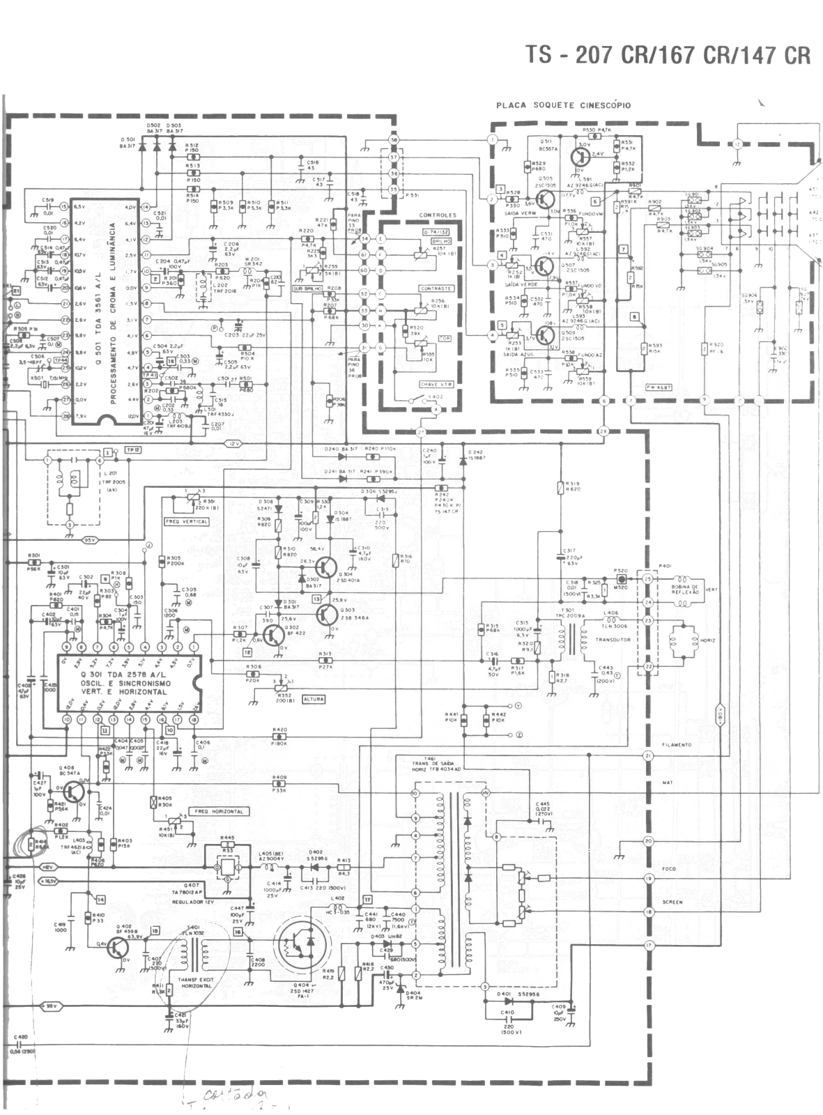 Toshiba TS-147, TS-167, TS-207 Schematic