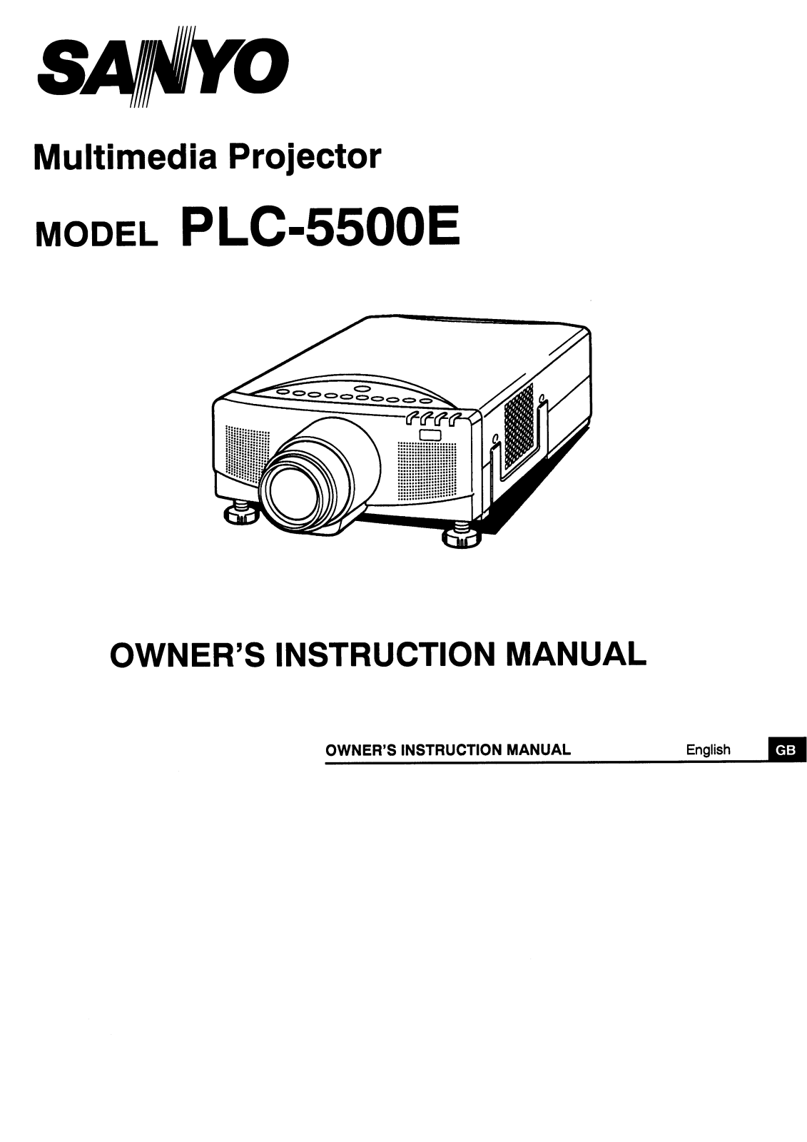 Sanyo PLC-5500B, PLC-5500E Instruction Manual