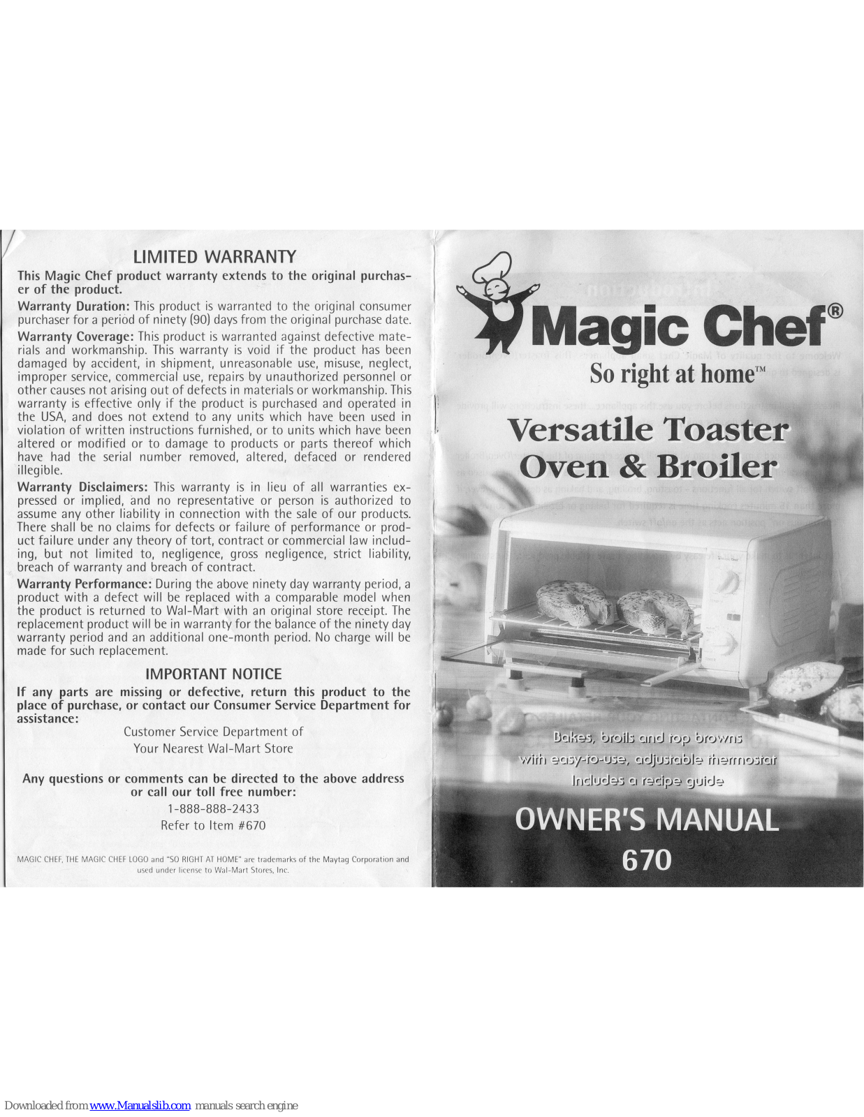 Magic Chef 670 Owner's Manual