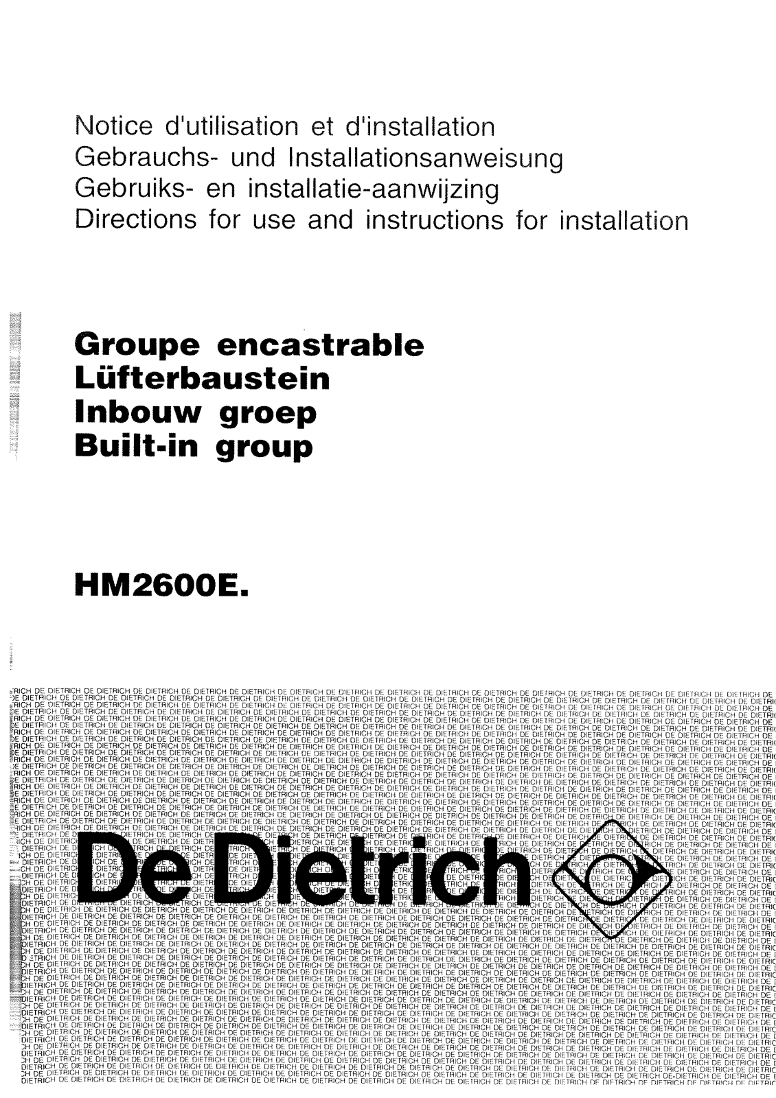 De dietrich hm2600e User Manual