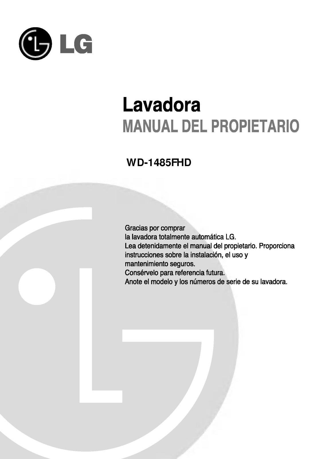 LG WD-1485FHD User Manual