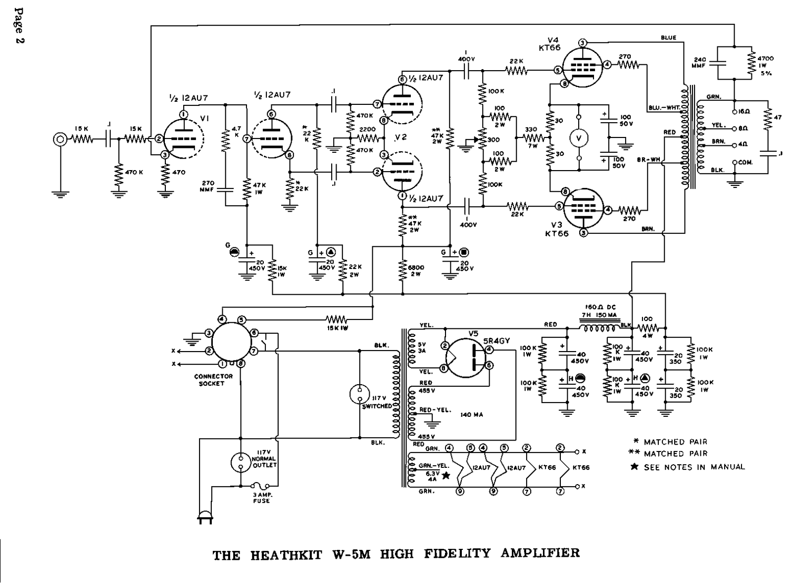 Heath Company W-5 Schematic