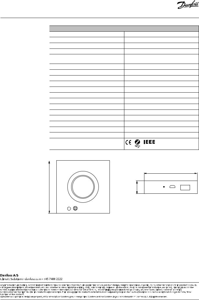 Danfoss Ally Gateway Data sheet