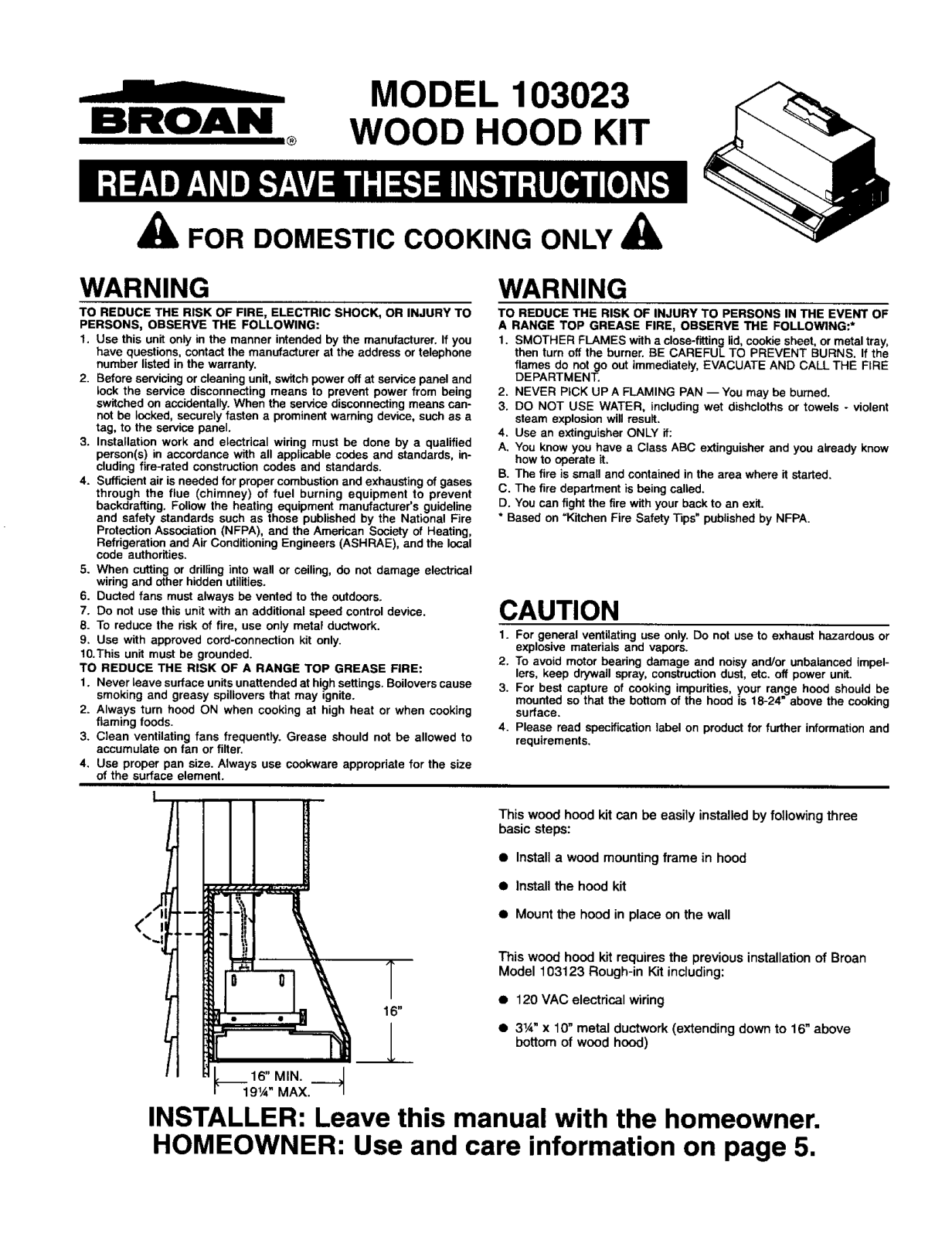 Kenmore 103123, 23334201, 23334202 Installation Guide - ManualMachine.com