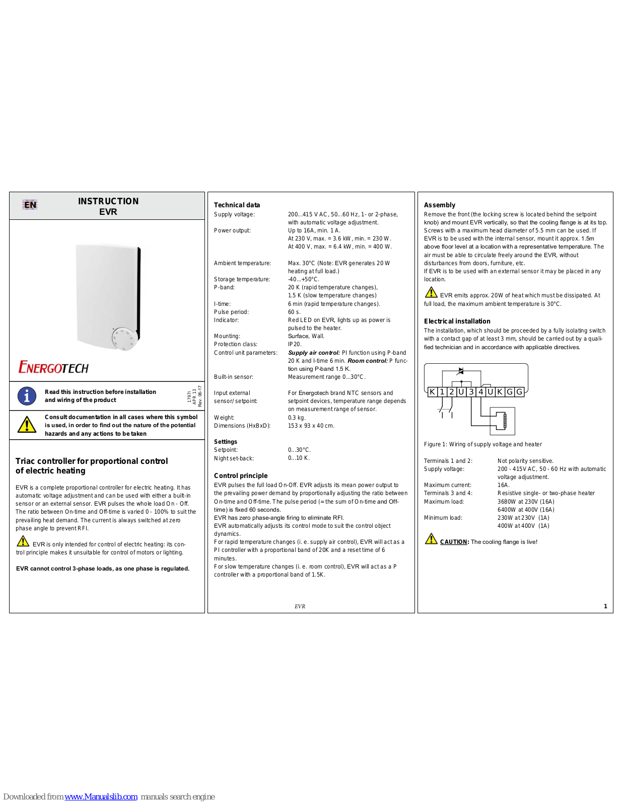 Energotech EVR Instruction Manual