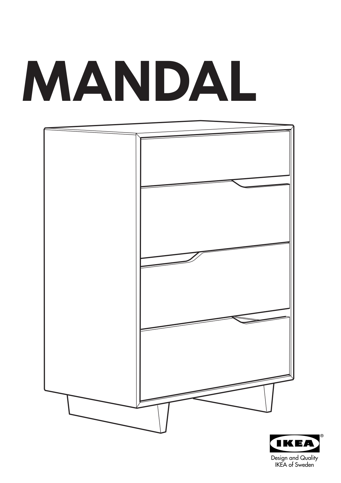 IKEA MANDAL CHEST W- 4DRAWERS 31X41 Assembly Instruction