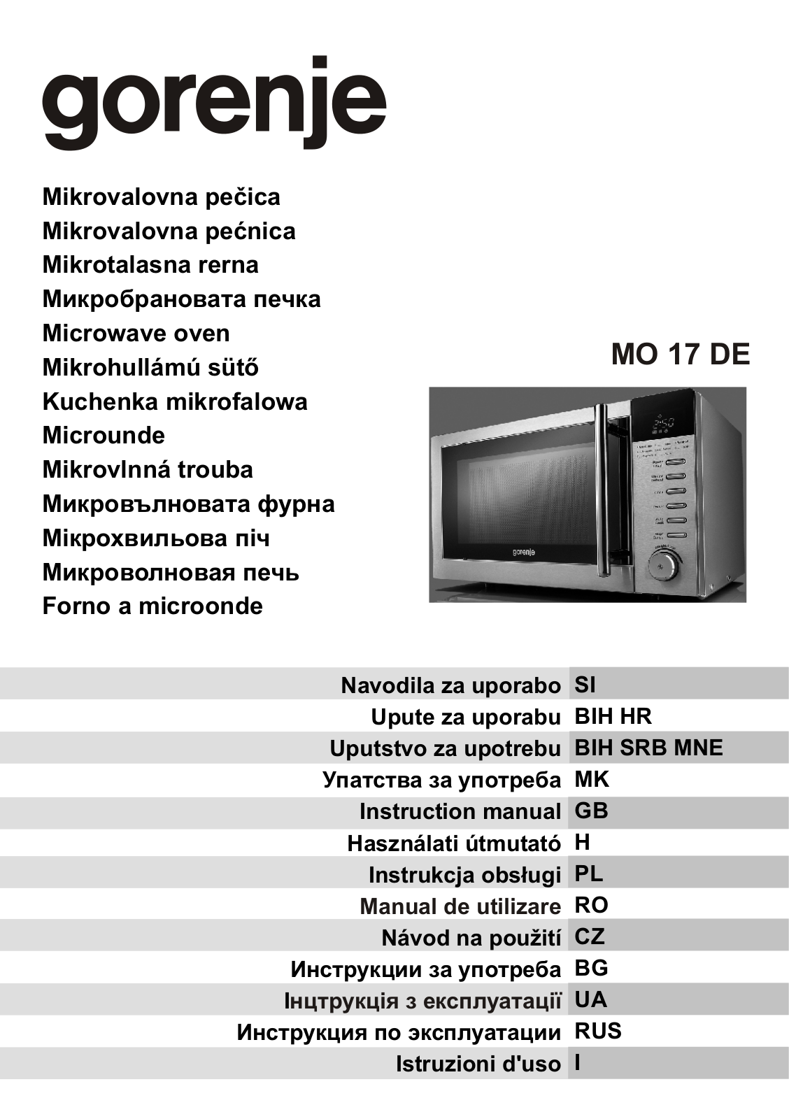 Gorenje MO17DE User Manual