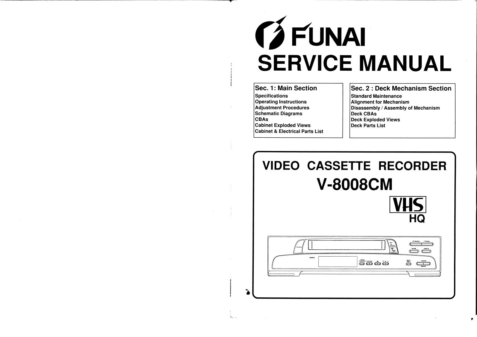 Funai v8008 SERVICE MANUAL