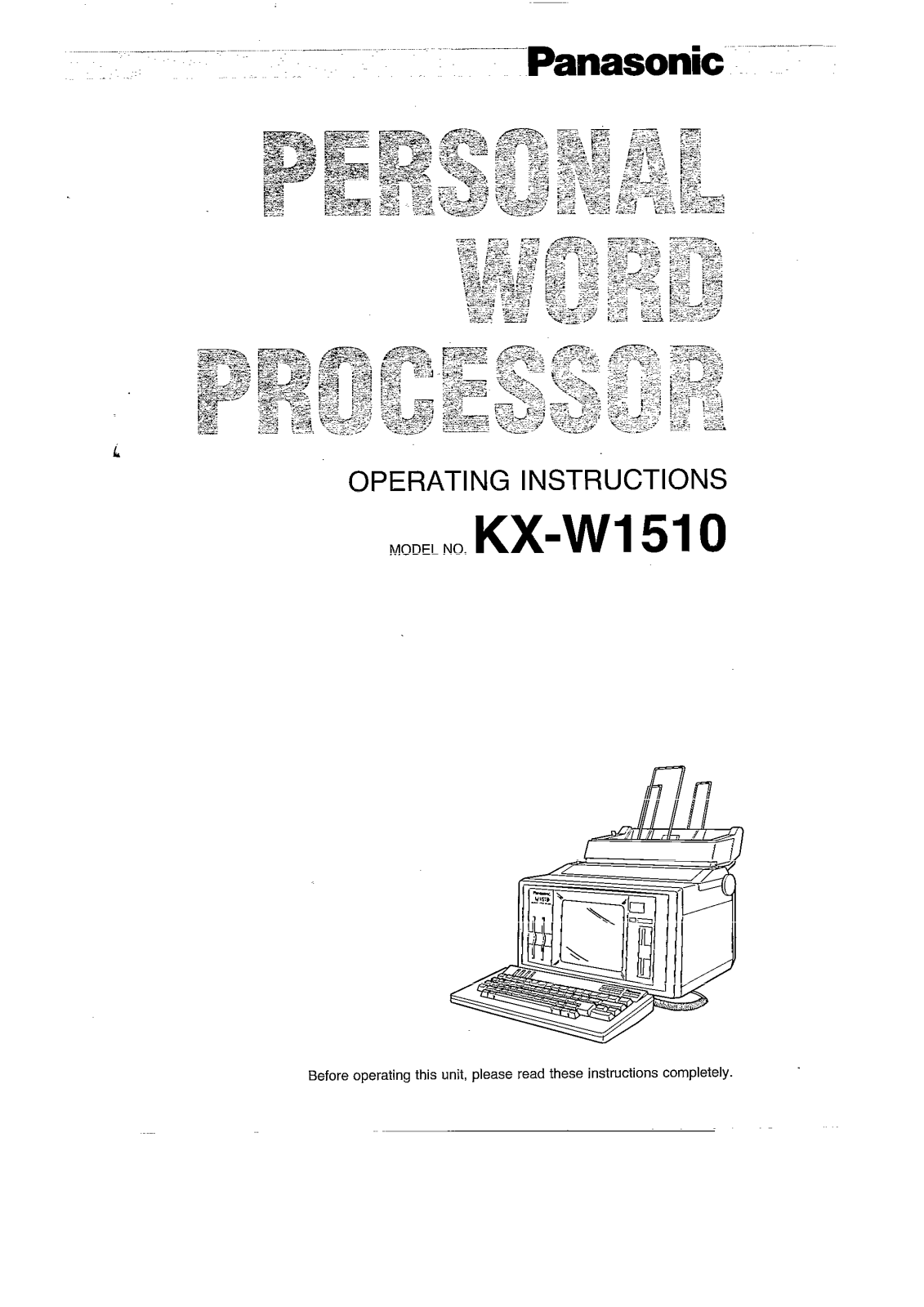 Panasonic KX-W1510 User Manual