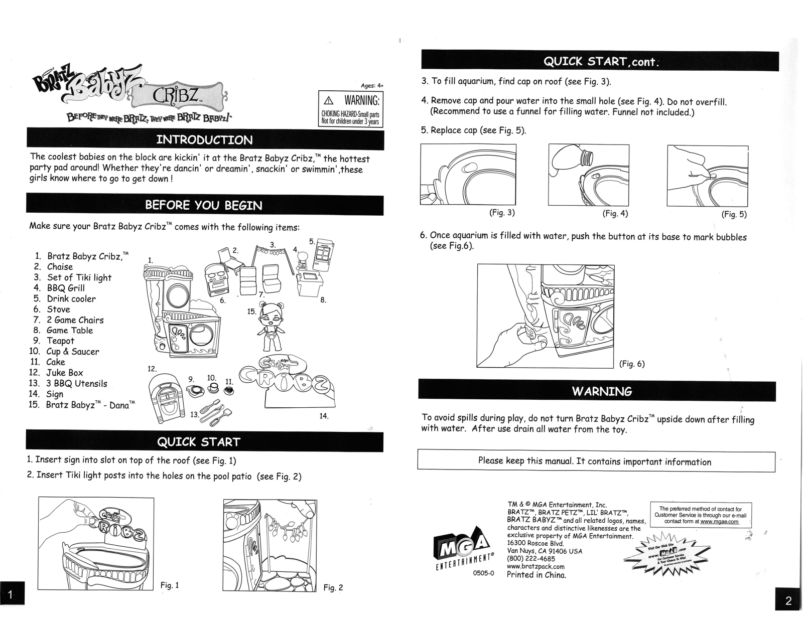 Mga Entertainment BRATZ BABYZ CRIBZ 1 2 User Manual