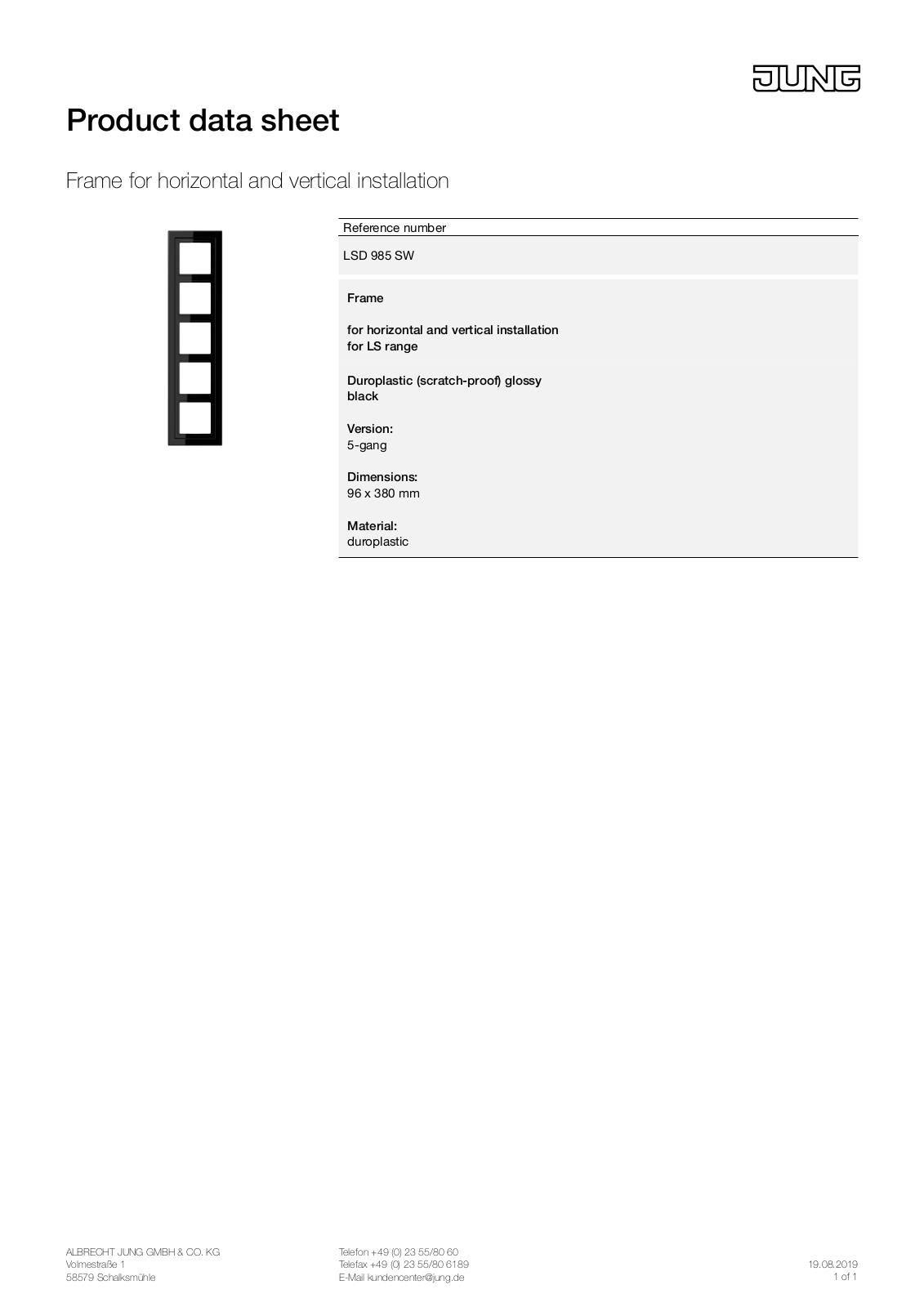 Jung LSD 985 SW User Manual