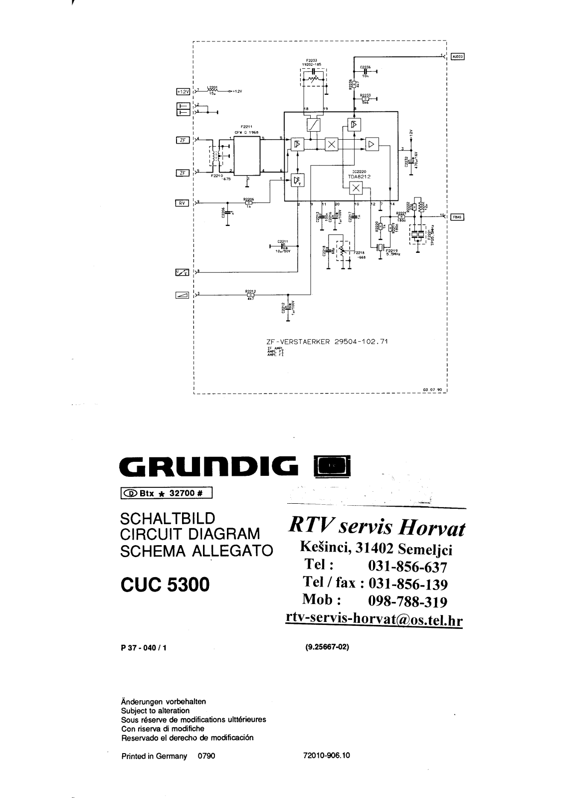 GRUNDIG cuc3840 Service Manual