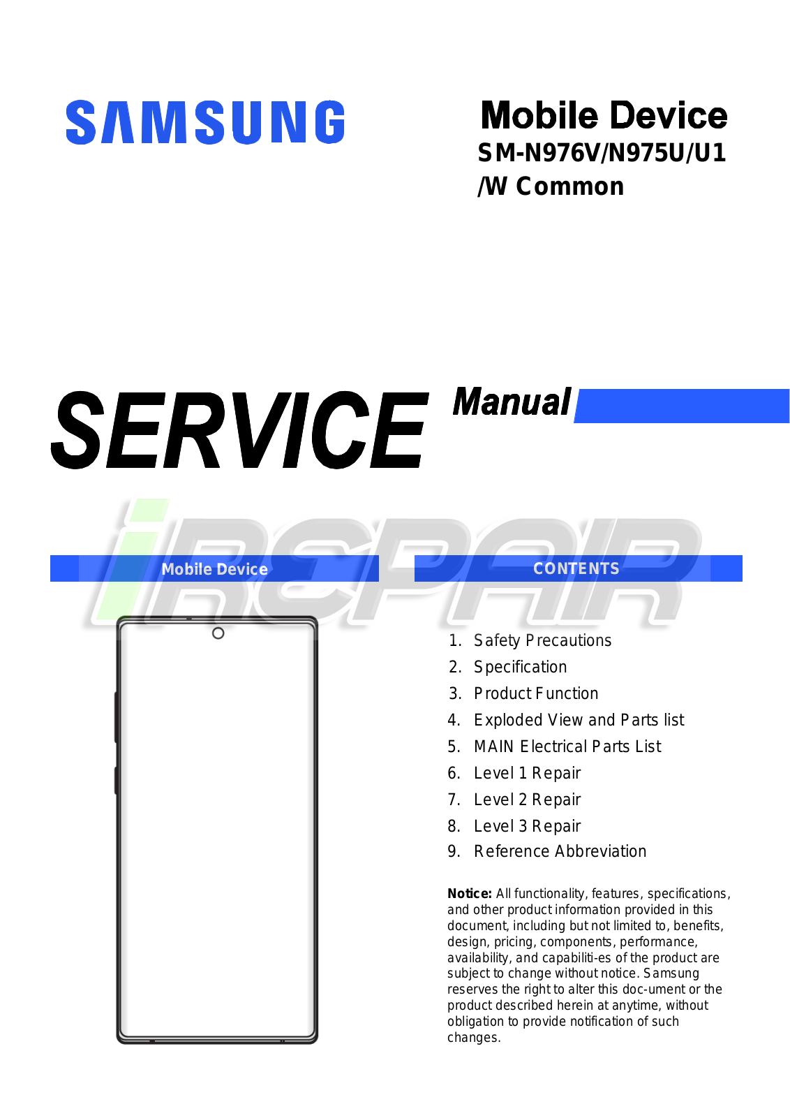 SAMSUNG SM-N975W Service and repair manual