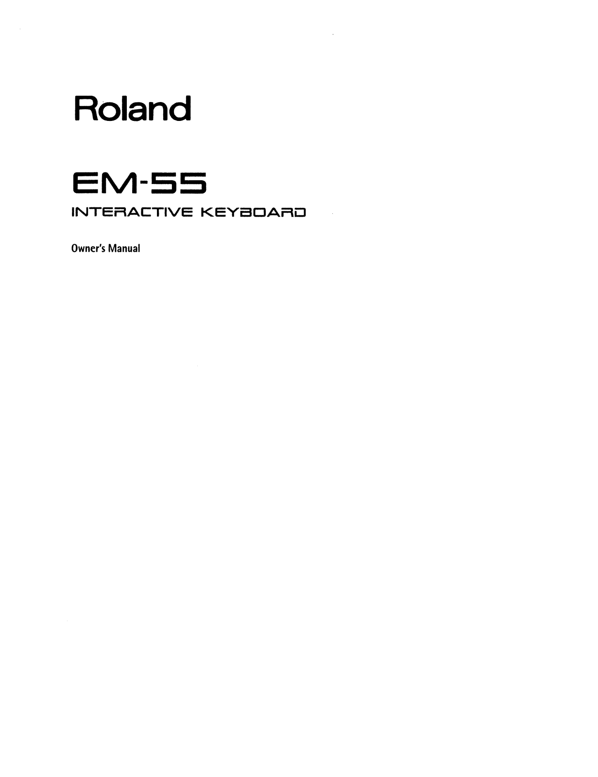 Roland EM 55 Service Manual