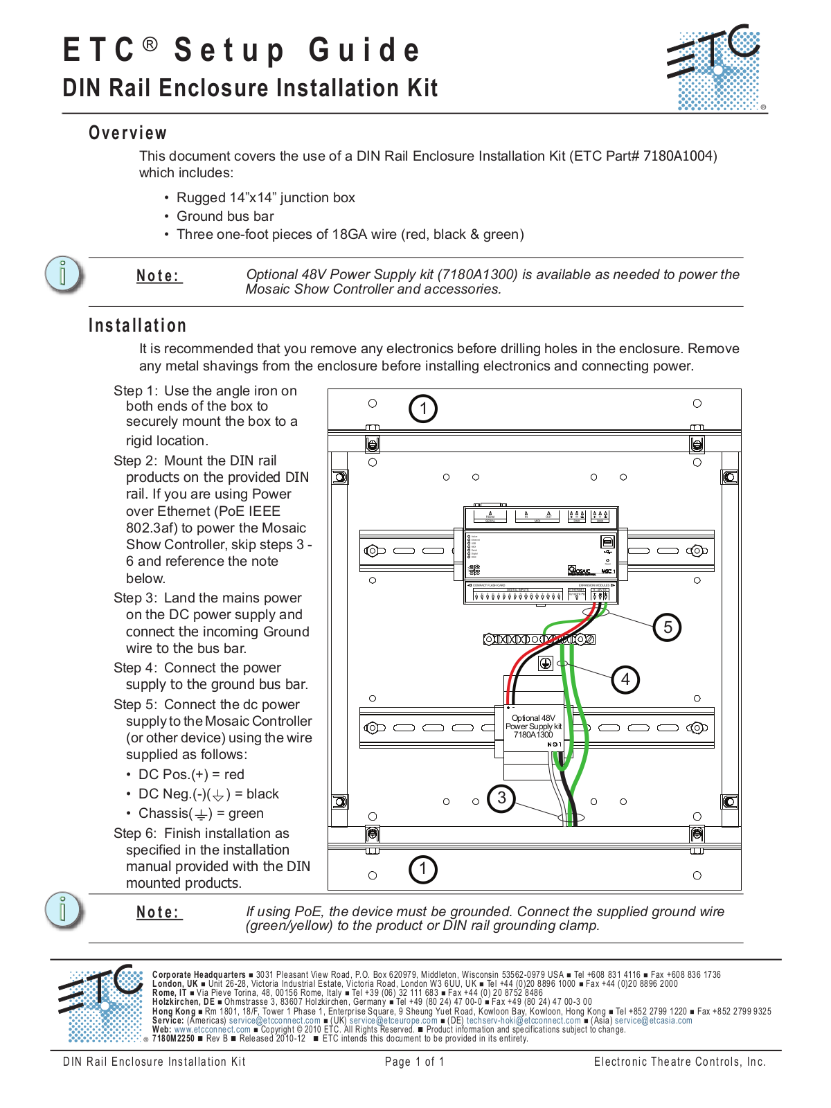 ETC DIN Rail Enclosure User Manual