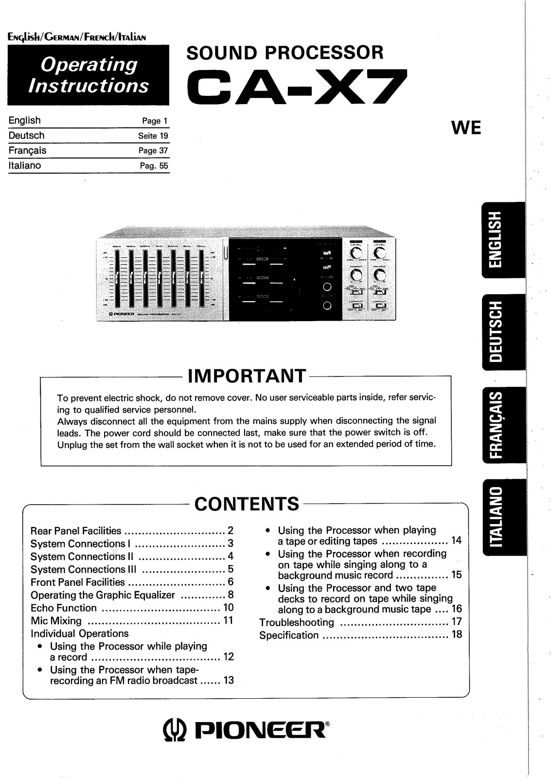 Pioneer CAX-7 Owners manual