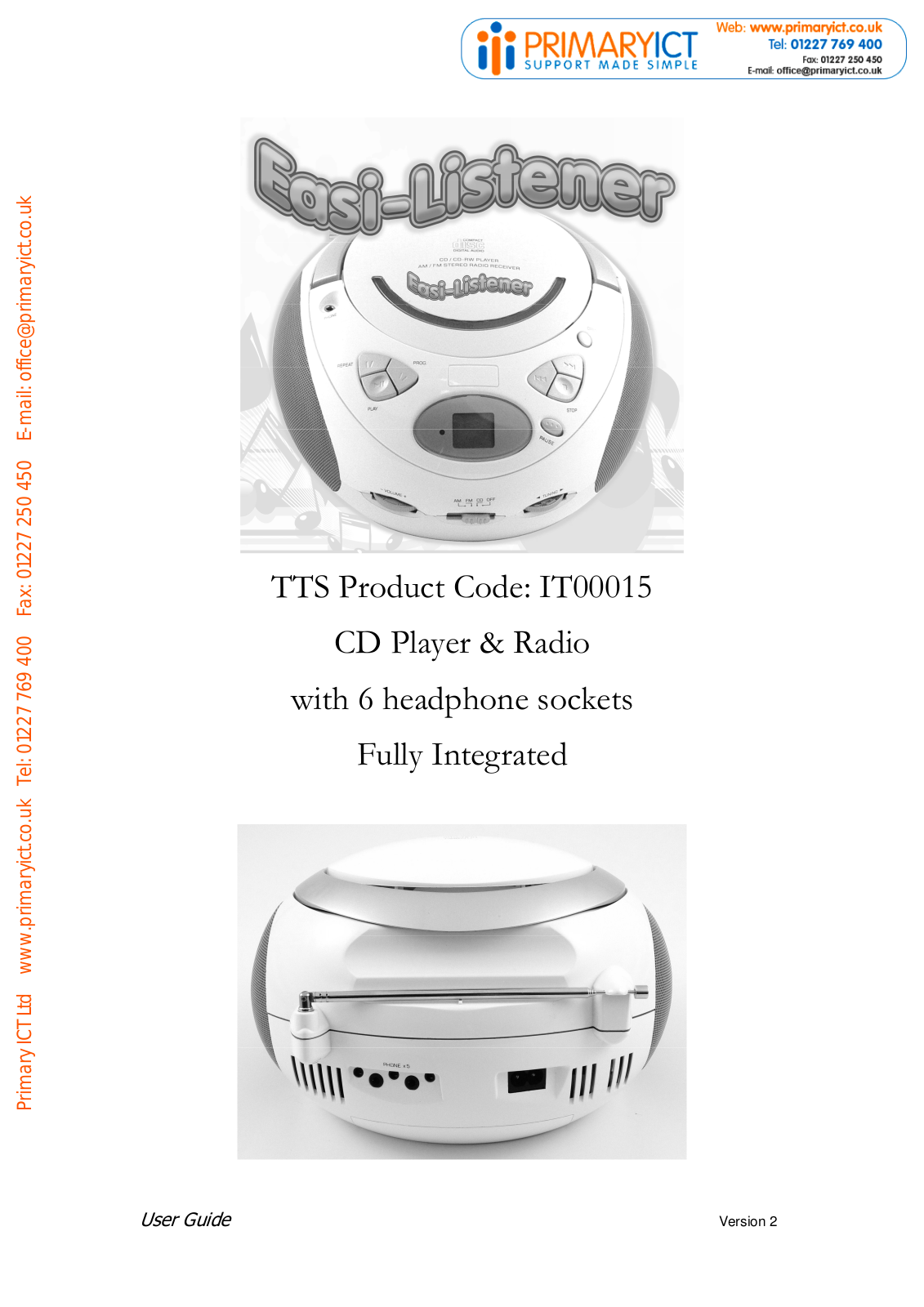 Primary ICT EASI-LISTENER IT00015 User Manual