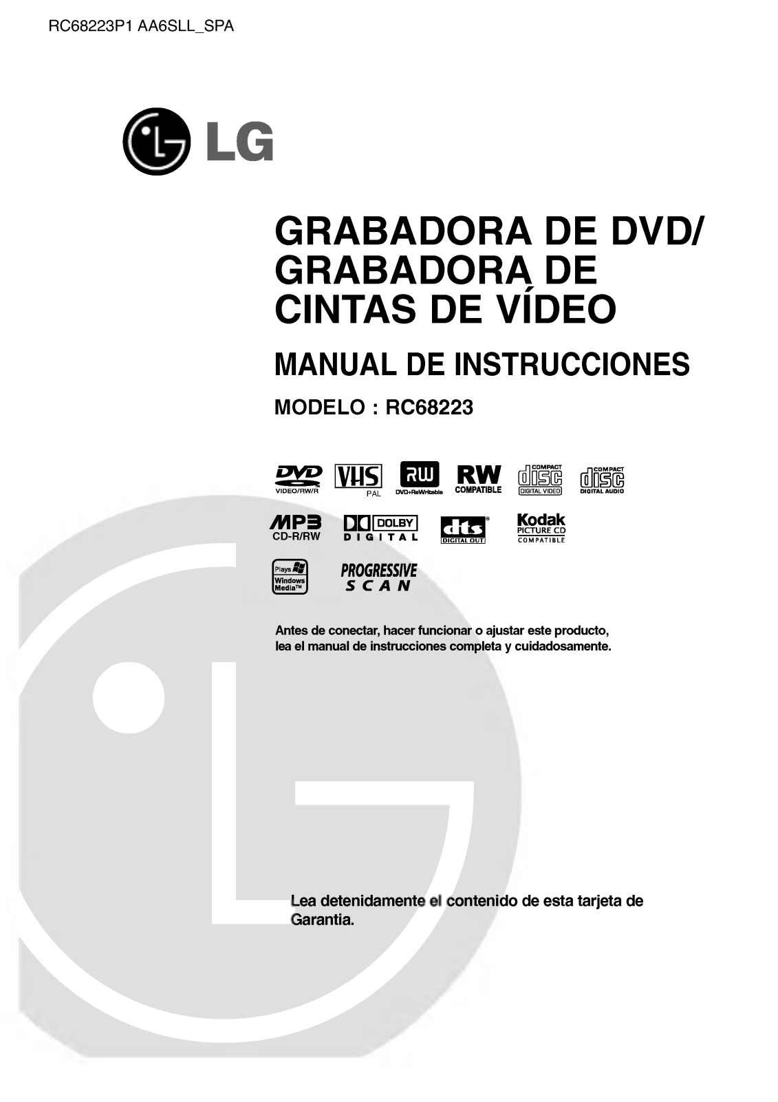 LG RC68223P1 User Manual