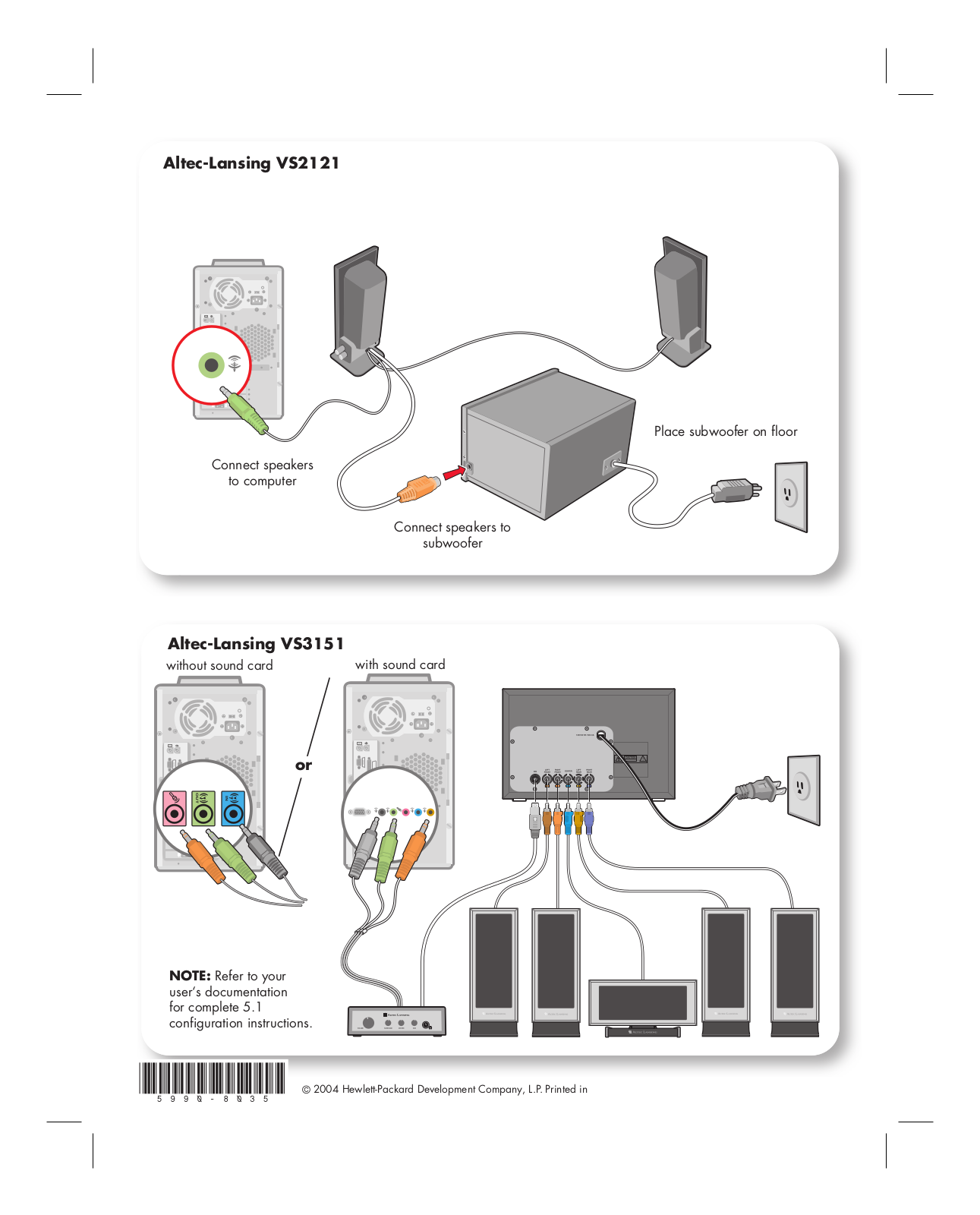 Hp VS2121 Quick Setup