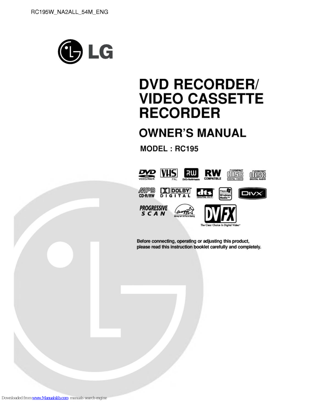 LG RC195 Owner's Manual