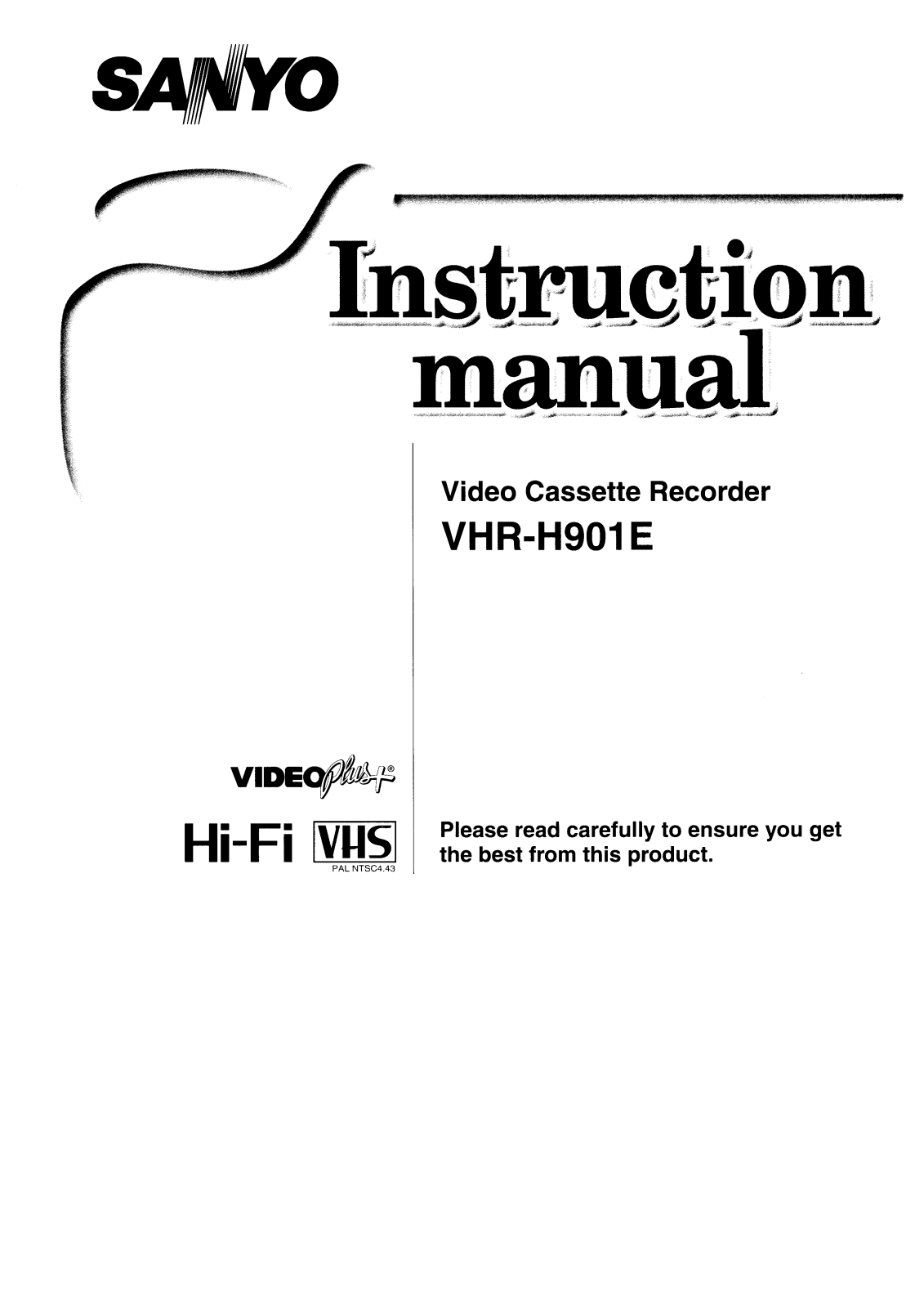 Sanyo VHR-H901E Instruction Manual