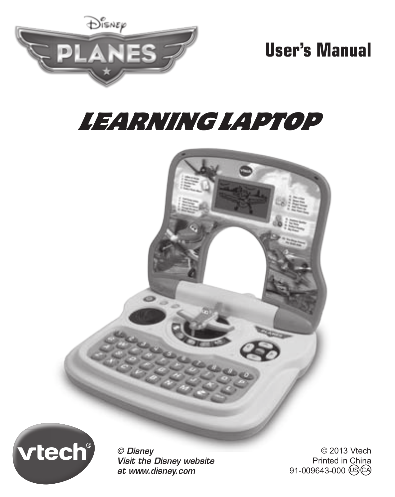 VTech Disney Planes - Learning Laptop Owner's Manual