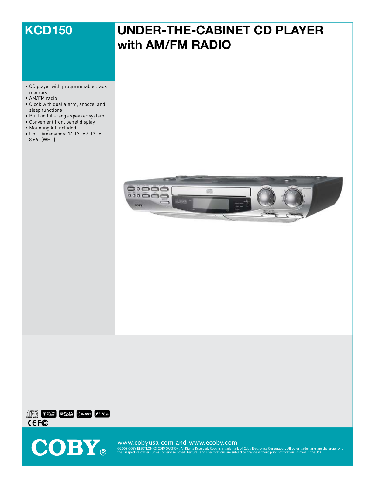 COBY electronic KCD150 User Manual