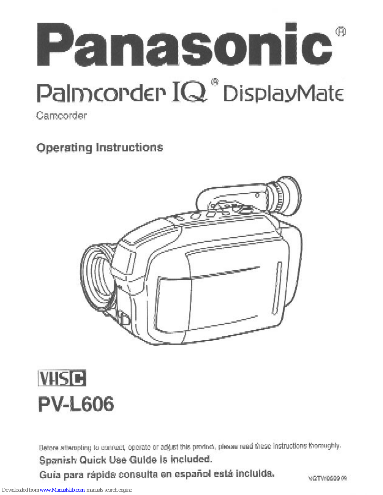 Panasonic Palmcorder IQ DisplayMate PV-L606 User Manual