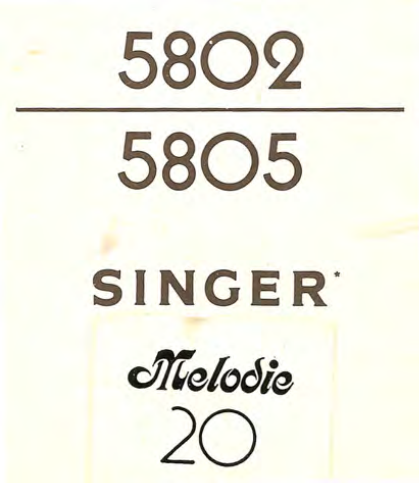 SINGER Melodie 20 User Manual