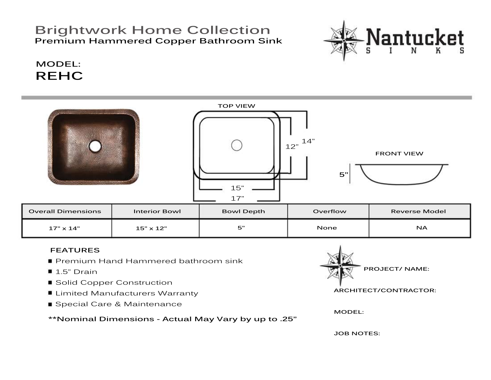 Nantucket REHC Specifications