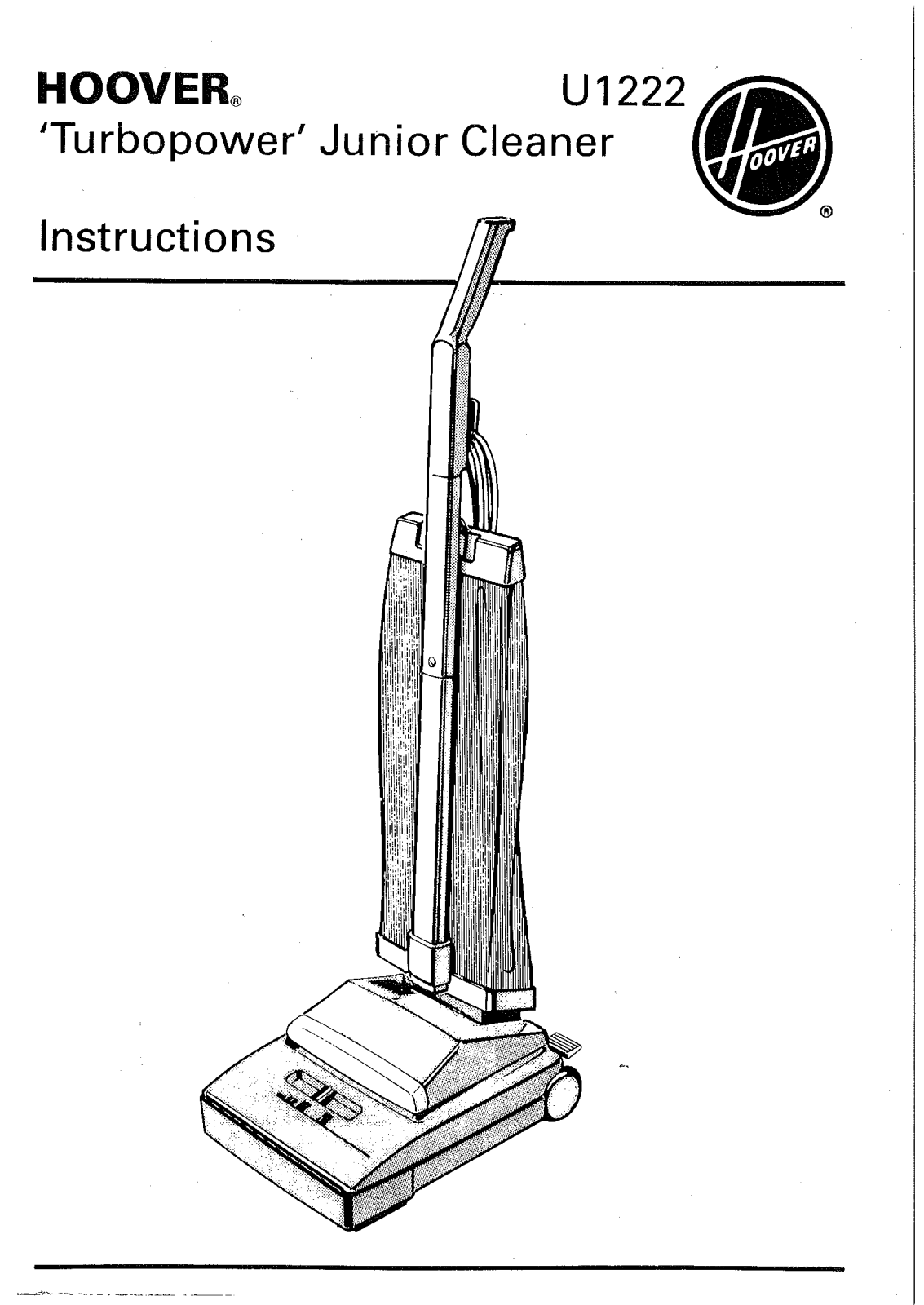 Hoover U1222 User Manual