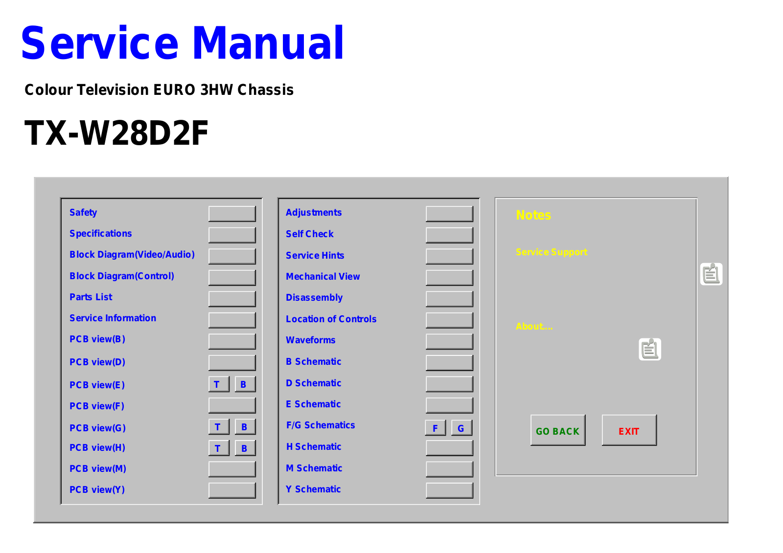 Panasonic W28D2FEG Service Manual