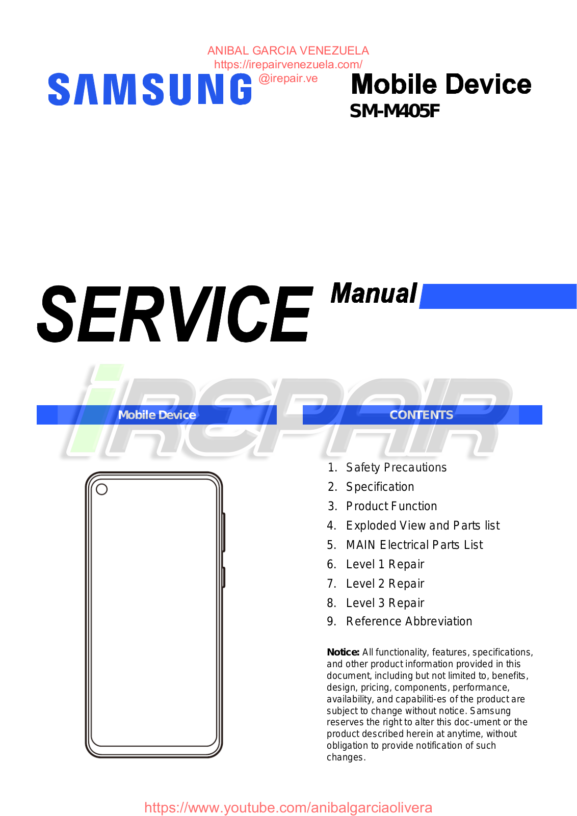 SAMSUNG SM-M405F Service and repair manual