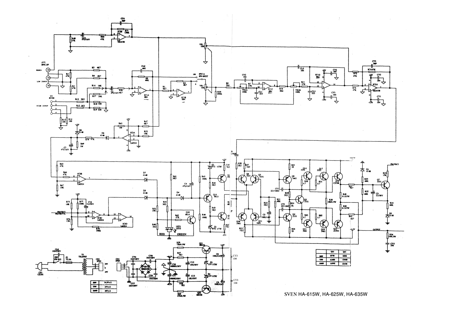 SVEN HA-615W, HA-625W, HA-635W Service Manual