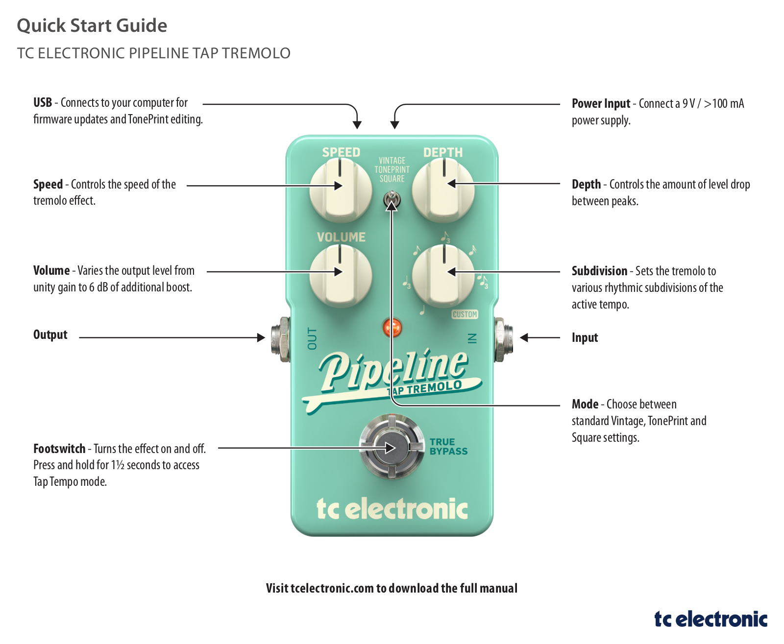 tc electronic Ford Motor Quick Start Guide